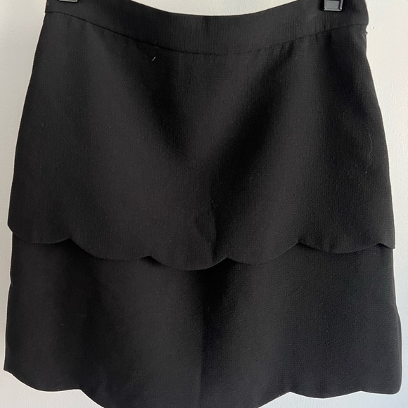 Club Monaco Black Tiered Scallop Hem Skirt - Picture 1 of 3